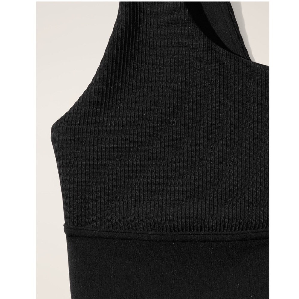 NWT Athleta Breathe Rib Longline SPorts Bra A-C | Black - Picture 2 of 13
